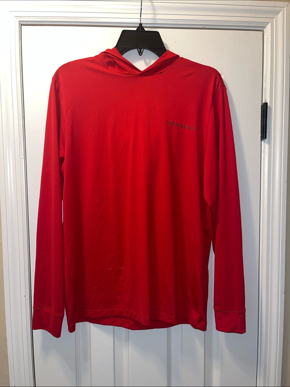 Kids Red Long-Sleeve Hooded Performance Shirt